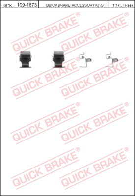 Zestaw akcesoriów montażowych  klocków hamulcowych QUICK BRAKE 109-1673