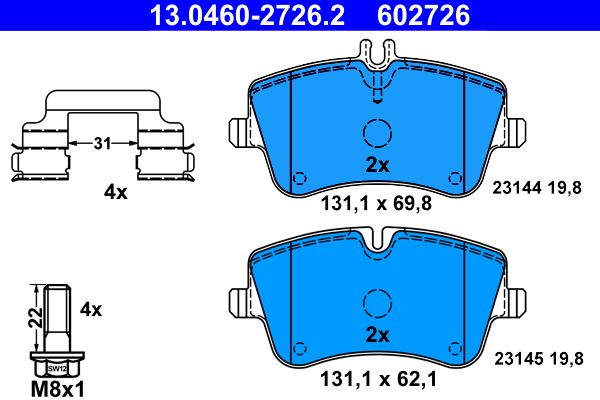 Klocki hamulcowe ATE 13.0460-2726.2