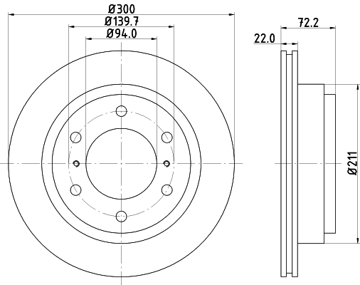 Tarcza hamulcowa HELLA 8DD 355 118-651