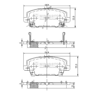 Klocki hamulcowe NIPPARTS J3604065