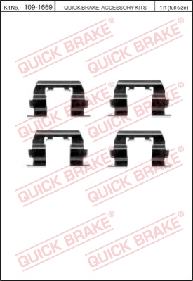 Zestaw akcesoriów montażowych  klocków hamulcowych QUICK BRAKE 109-1669