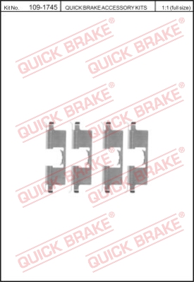 Zestaw akcesoriów montażowych  klocków hamulcowych QUICK BRAKE 109-1745