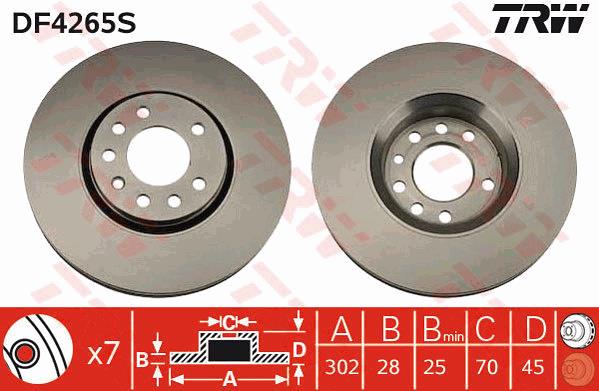 Tarcza hamulcowa TRW DF4265S