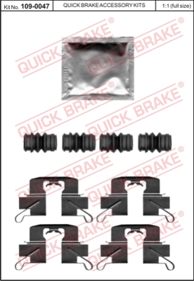 Zestaw akcesoriów montażowych  klocków hamulcowych QUICK BRAKE 109-0047