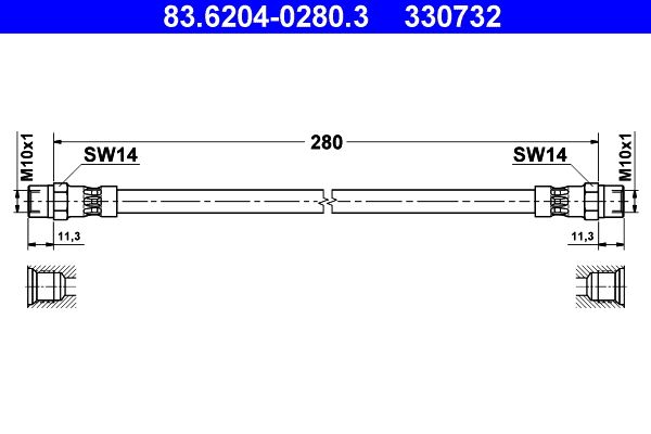 Przewód hamulcowy elastyczny ATE 83.6204-0280.3