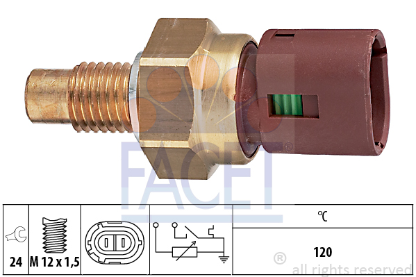 Czujnik temperatury płynu chłodzącego FACET 7.3549