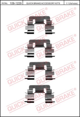 Zestaw akcesoriów montażowych  klocków hamulcowych QUICK BRAKE 109-1229