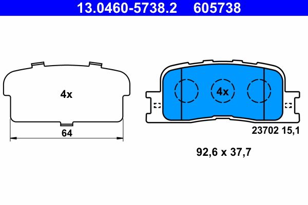 Klocki hamulcowe ATE 13.0460-5738.2