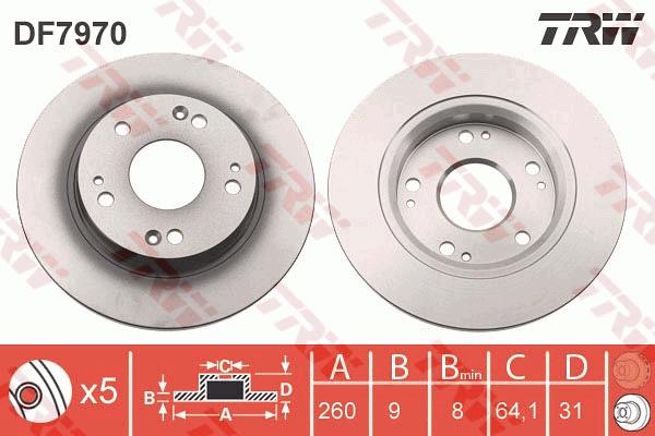 Tarcza hamulcowa TRW DF7970