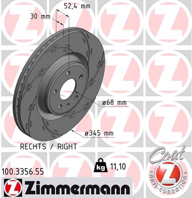 Tarcza hamulcowa ZIMMERMANN 100.3356.55