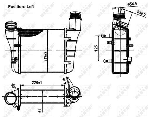 Chłodnica powietrza intercooler NRF 30251