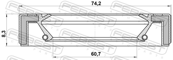 Pierścień uszczelniający, wał napędowy FEBEST 95GAY-62740813R