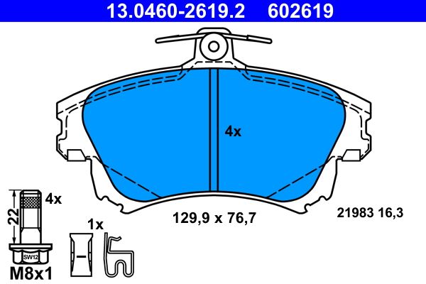 Klocki hamulcowe ATE 13.0460-2619.2