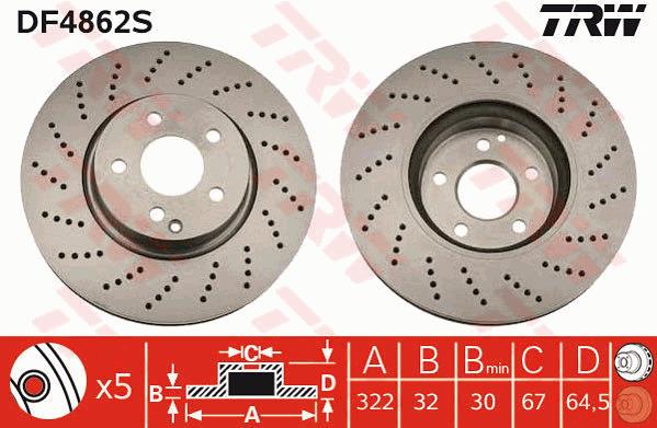 Tarcza hamulcowa TRW DF4862S