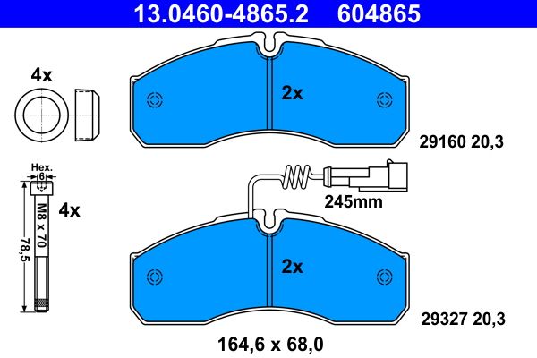 Klocki hamulcowe ATE 13.0460-4865.2