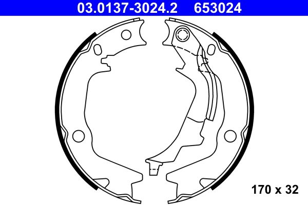 Zestaw szczęk hamulcowych ATE 03.0137-3024.2