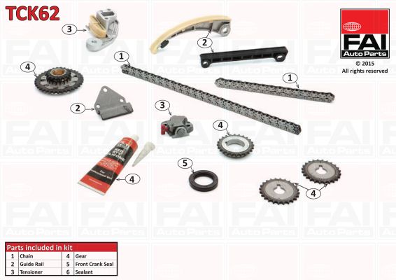 Zestaw łańcucha rozrządu FAI AUTOPARTS TCK62