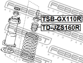 Dystans gumowy FEBEST TD-JZS160R