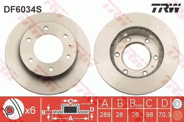 Tarcza hamulcowa TRW DF6034S