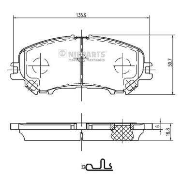 Klocki hamulcowe NIPPARTS N3601111