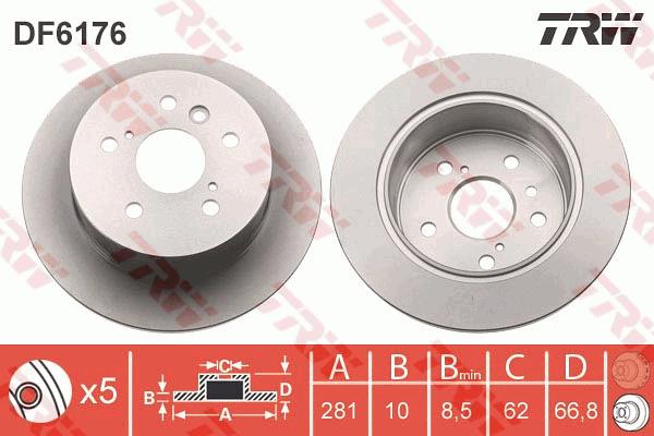 Tarcza hamulcowa TRW DF6176