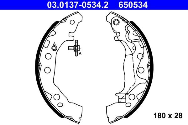 Szczęki hamulcowe ATE 03.0137-0534.2