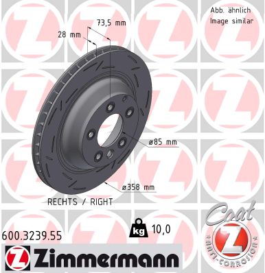 Tarcza hamulcowa ZIMMERMANN 600.3239.55