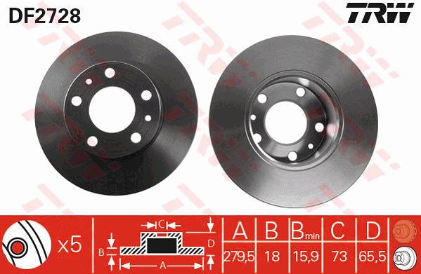 Tarcza hamulcowa TRW DF2728