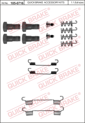 Zestaw montażowy szczęk hamulcowych QUICK BRAKE 105-0716