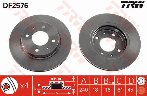 Tarcza hamulcowa TRW DF2576