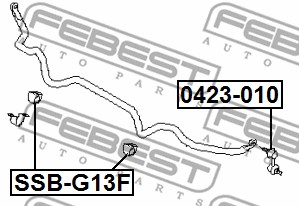Guma stabilizatora FEBEST SSB-G13F
