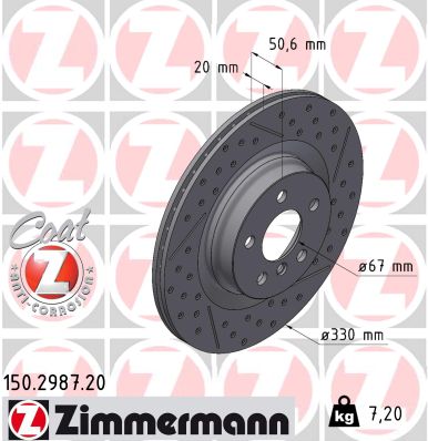 Tarcza hamulcowa ZIMMERMANN 150.2987.20