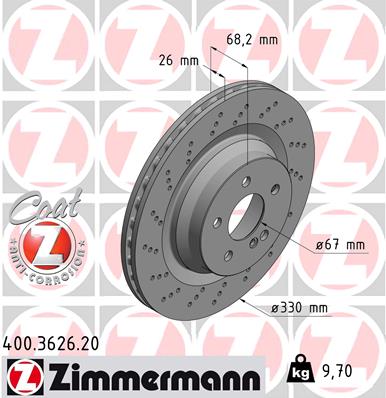 Tarcza hamulcowa ZIMMERMANN 400.3626.20