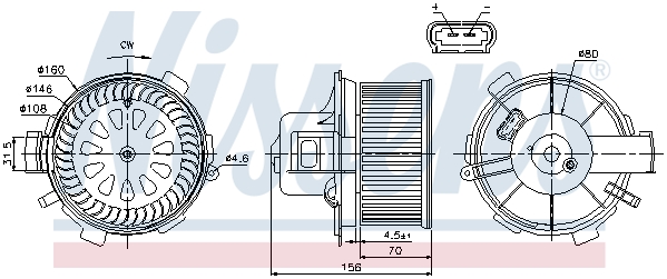 Silnik elektryczny dmuchawy NISSENS 87045