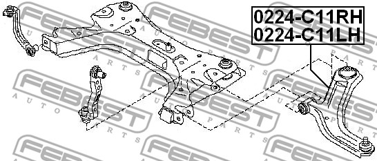 Wahacz zawieszenia koła FEBEST 0224-C11RH