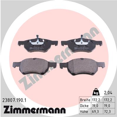Klocki hamulcowe ZIMMERMANN 23807.190.1