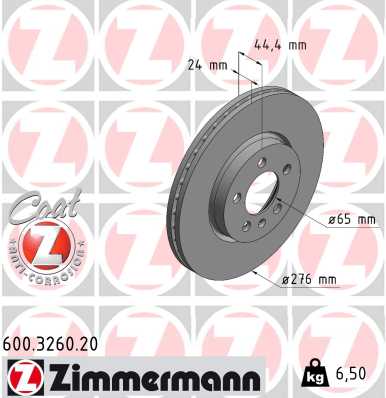 Tarcza hamulcowa ZIMMERMANN 600.3260.20