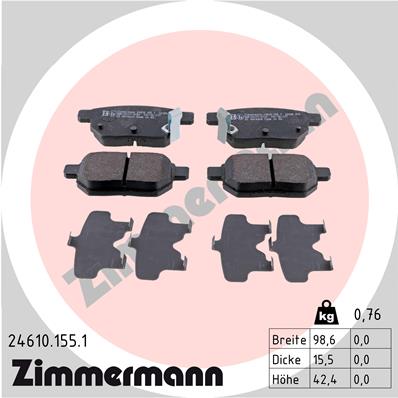 Klocki hamulcowe ZIMMERMANN 24610.155.1