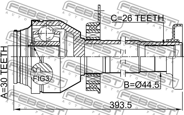 Przegub wału FEBEST 2311-T5MTRH