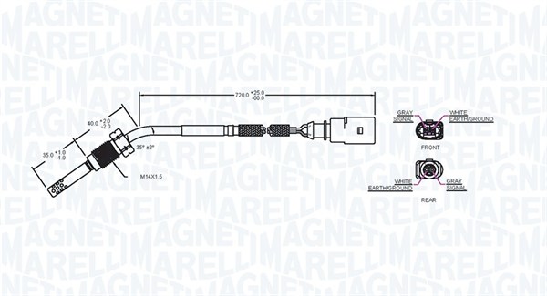 Czujnik  temperatury spalin MAGNETI MARELLI 172000017010