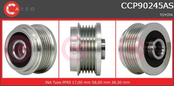 Koło pasowe alternatora CASCO CCP90245AS