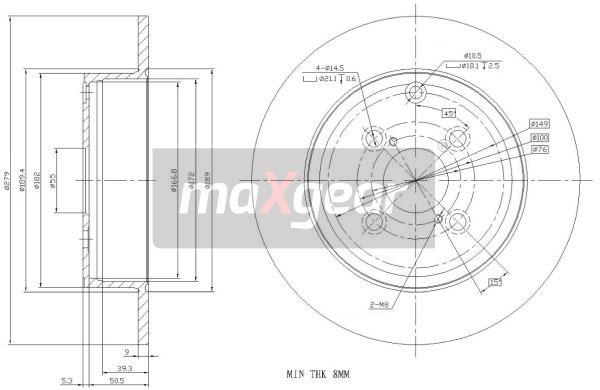 Tarcza hamulcowa MAXGEAR 19-0963