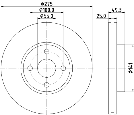 Tarcza hamulcowa HELLA 8DD 355 115-741