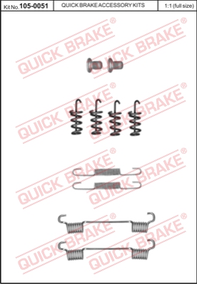 Zestaw montażowy szczęk hamulcowych QUICK BRAKE 105-0051