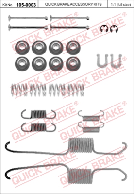 Zestaw dodatków do szczęk hamulcowych QUICK BRAKE 105-0003