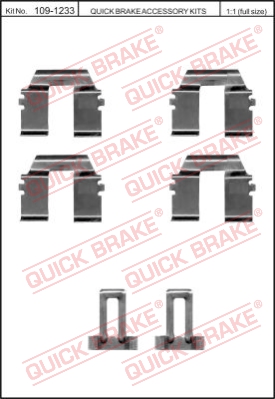 Zestaw akcesoriów montażowych  klocków hamulcowych QUICK BRAKE 109-1233