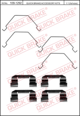 Zestaw akcesoriów montażowych  klocków hamulcowych QUICK BRAKE 109-1292