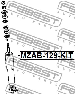 Tuleja montażowa amortyzatora FEBEST MZAB-129-KIT
