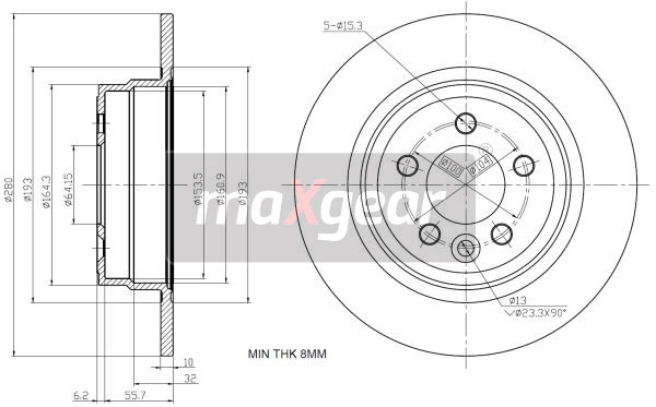 Tarcza hamulcowa MAXGEAR 19-1190