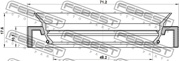 Pierścień uszczelniający wał napędowy FEBEST 95HAY-50711017R